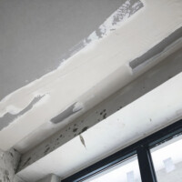 Interior in construction and wall decoration at building site.